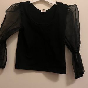 Toddler girl sheer black blouse